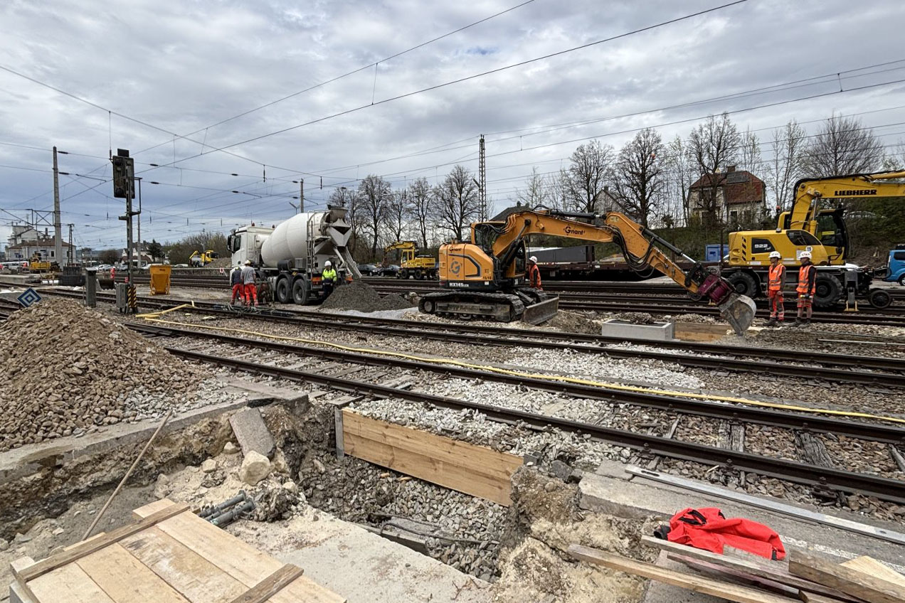 Bahnhof Neulengbach – Bauarbeiten an Gleisanlagen